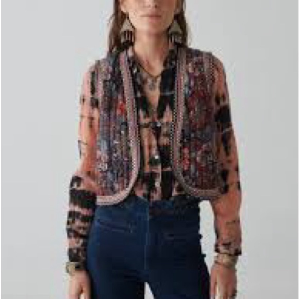 Bohemian Pink and Black Women's Top